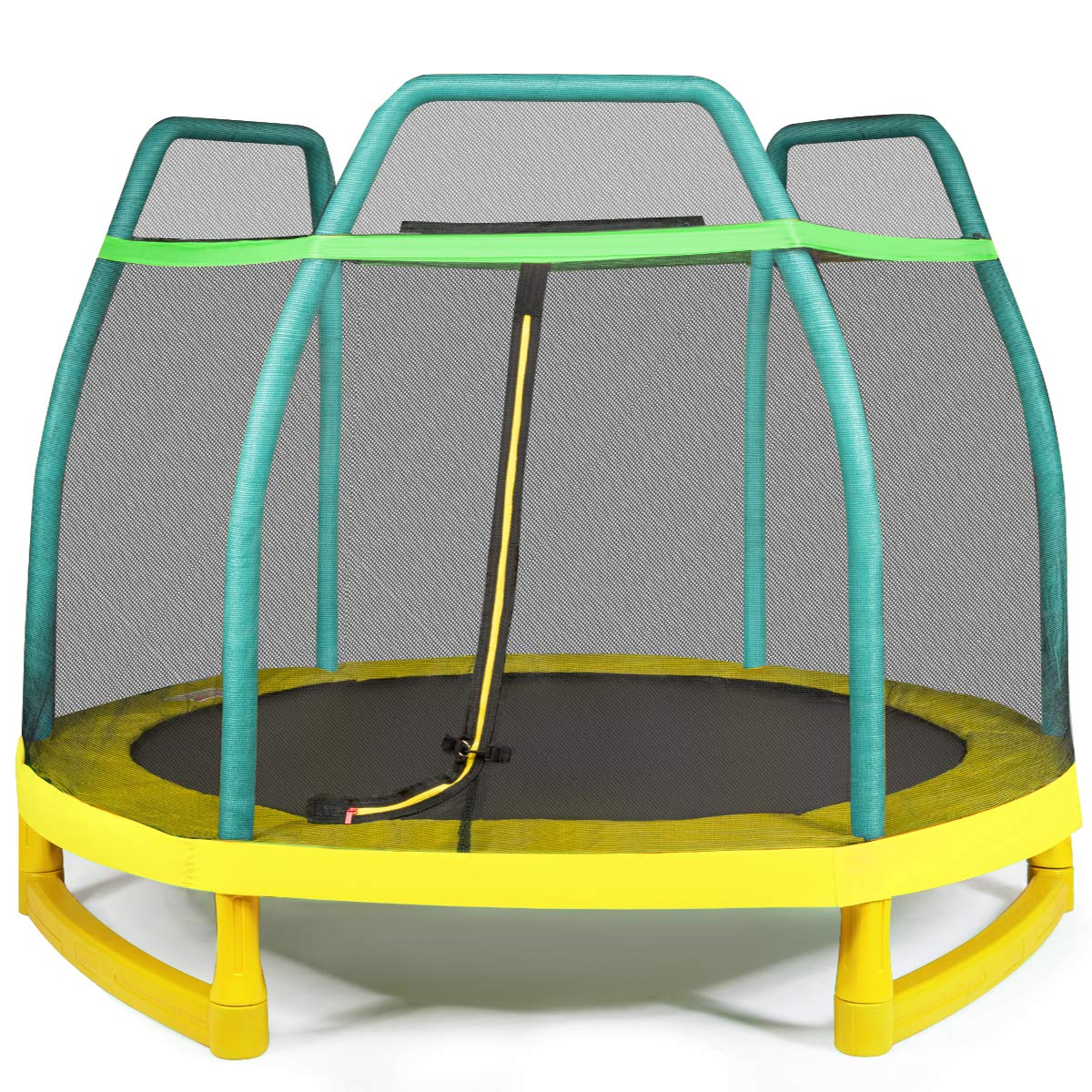Giantex 7 Ft Kids Trampoline w/Safety Enclosure Net