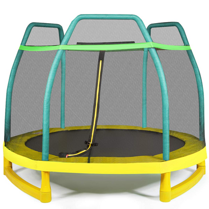 Giantex 7 Ft Kids Trampoline w/Safety Enclosure Net