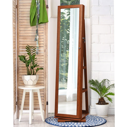 CHARMAID | 360-degree Rotating Jewelry Armoire with Higher Full Length Mirror