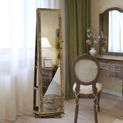 CHARMAID | 360-degree Rotating Jewelry Armoire with Higher Full Length Mirror
