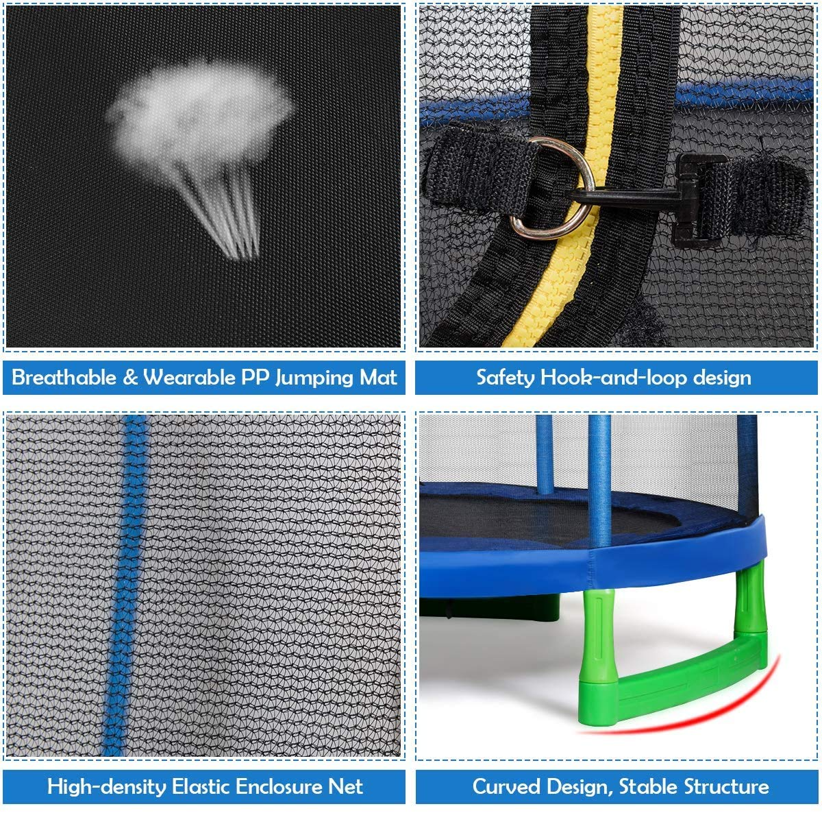 Giantex 7 Ft Kids Trampoline w/Safety Enclosure Net