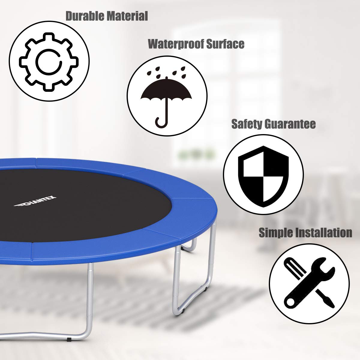 Giantex Trampoline Pad, 8ft 10ft 12ft 14ft 15ft 16ft Trampoline Replacement Safety Pad