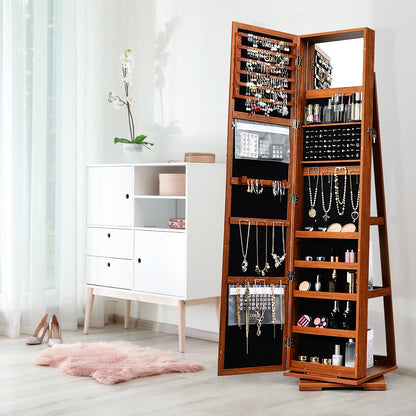 CHARMAID | 360-degree Rotating Jewelry Armoire with Higher Full Length Mirror