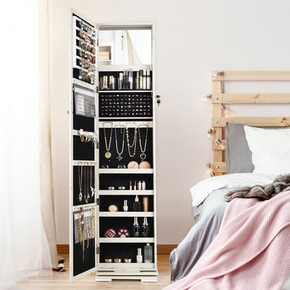 CHARMAID | 360-degree Rotating Jewelry Armoire with Higher Full Length Mirror