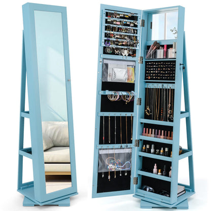 CHARMAID | 360-degree Rotating Jewelry Armoire with Higher Full Length Mirror